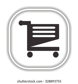 Shoping basket.  Modern design flat style icon