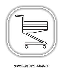 Shoping basket. Modern design flat style icon