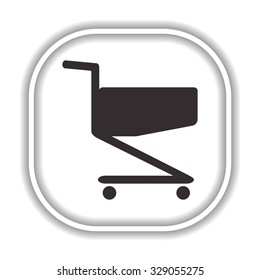 Shoping basket.  Modern design flat style icon