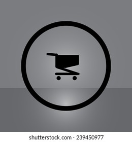 Shoping basket on gray background, vector, EPS 10