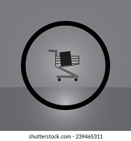 Shoping basket on gray background, vector, EPS 10