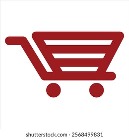 Shoping car red logo icon