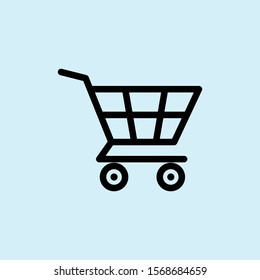 Shoping Cart Flat Vector Icon Black