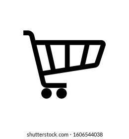 Shoping cart flat vector icon black and white