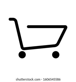 Shoping cart flat vector icon black