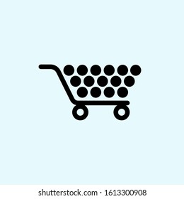 Shoping cart flat vector icon black