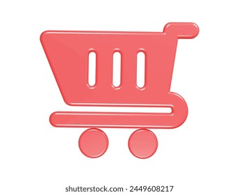  Icono de Carrito de compras ilustración de renderizado 3d