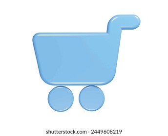  Shoping cart icon 3d render illustration