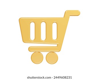  Shoping cart icon 3d render illustration