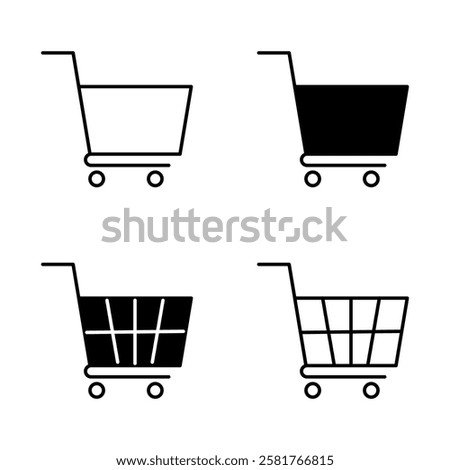 Shoping Cart Icon Set. Shoping Cart Symbol. Trolley Icon Vector.