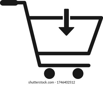 Illustration vectorielle d'icône de panier d'achat. Ajouter à l'icône du chariot
