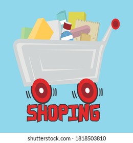 logotipo de vectores de mercado de carritos de compras