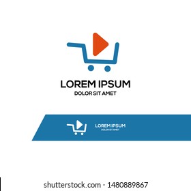 Shoping cart play template logo eps 10
