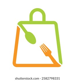 shoping food Spoon and fork icon isolated vector