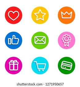 Shoping icons colorful. icon vector on white background.
