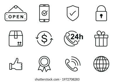 Shoping icons - Editable stroke