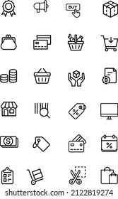 shoping icons line vector design 