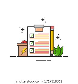 shoping list for inventory illustration flat design