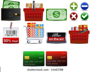 shoping set of 10 icons part 3