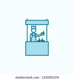 shopkeeper 2 colored line icon. Simple colored element illustration. shopkeeper outline symbol design from shopping mall set