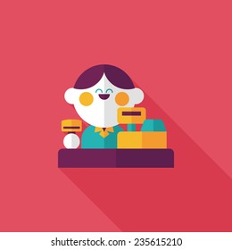 shopkeeper flat icon with long shadow,eps10