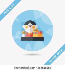 shopkeeper flat icon with long shadow,eps10