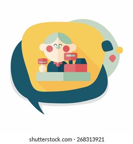 shopkeeper flat icon with long shadow,eps10