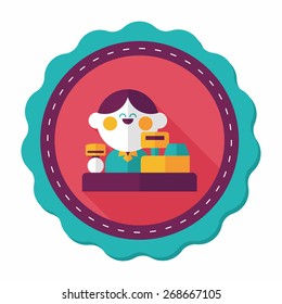 shopkeeper flat icon with long shadow,eps10