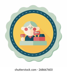 shopkeeper flat icon with long shadow,eps10