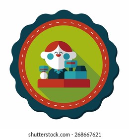 shopkeeper flat icon with long shadow,eps10