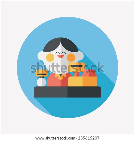 shopkeeper flat icon with long shadow,eps10