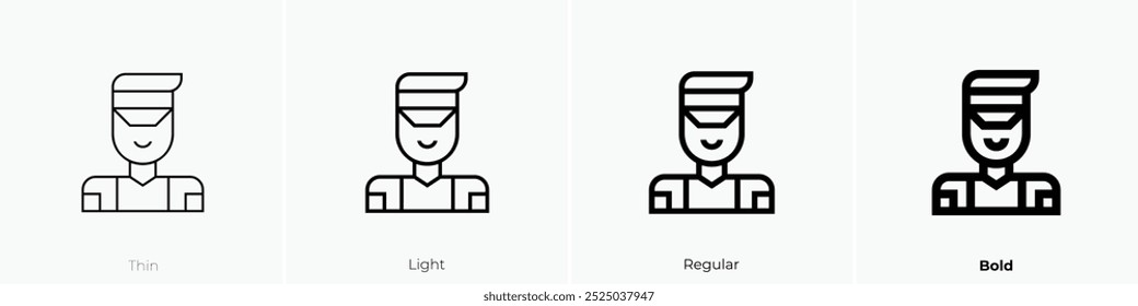 shopkeeper icon. Thin, Light Regular And Bold style design isolated on white background