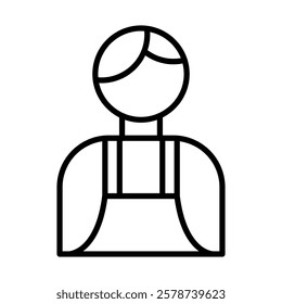 Shopkeeper Vector Line Icon Design