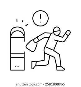 shoplifting crime line icon vector. shoplifting crime sign. isolated contour symbol black illustration