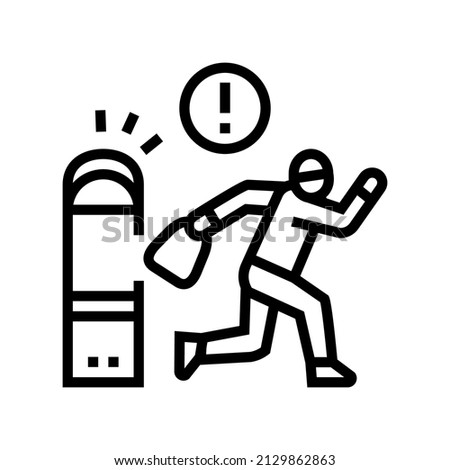 shoplifting crime line icon vector. shoplifting crime sign. isolated contour symbol black illustration