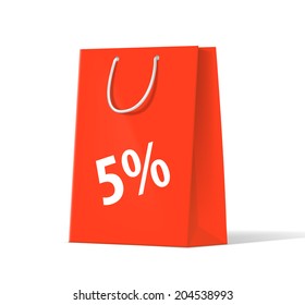 shoplifting red handbag on a white background