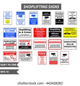 Shoplifting signs (warning store for softlifter)