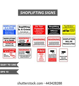 Shoplifting signs (warning store for softlifter)