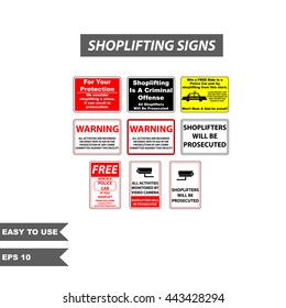 Shoplifting signs (warning store for softlifter)
