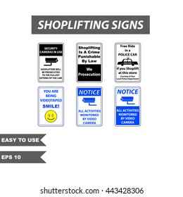 Shoplifting signs (warning store for softlifter)