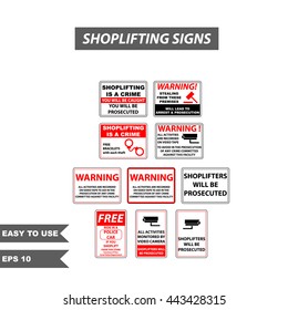 Shoplifting signs (warning store for softlifter)