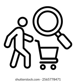 Shopper Analytics Icon Element For Design