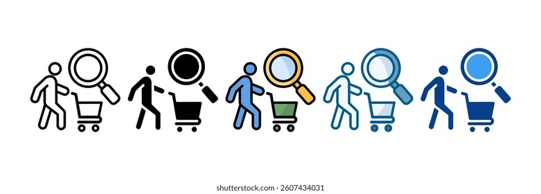 Shopper Analytics Icon Set Multiple Style Collection