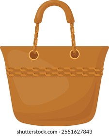 Shopper bag cartoon icon. Casual tote handbag isolated on white background