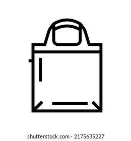 shopper bag line icon vector. shopper bag sign. isolated contour symbol black illustration