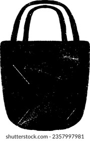 Shopper bag. Vector black element.