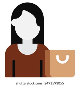 Shopper black friday icon illustration