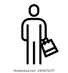 icono del comprador. ilustración de vector de línea
