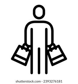 shopper icon . line vector illustration
