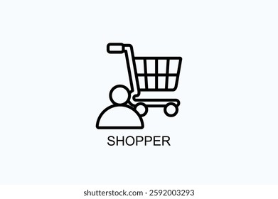 Shopper Icon Or Logo Isolated Vector Illustration